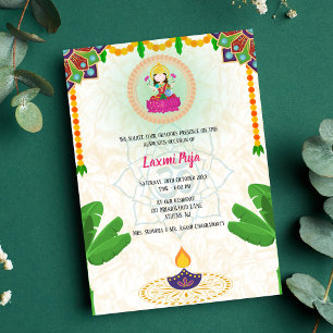 Shree Laxmi Puja Bloemen Uitnodiging