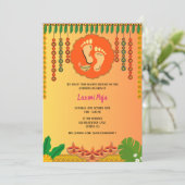 Shree Laxmi Puja Bloemen Uitnodiging (Staand voorkant)