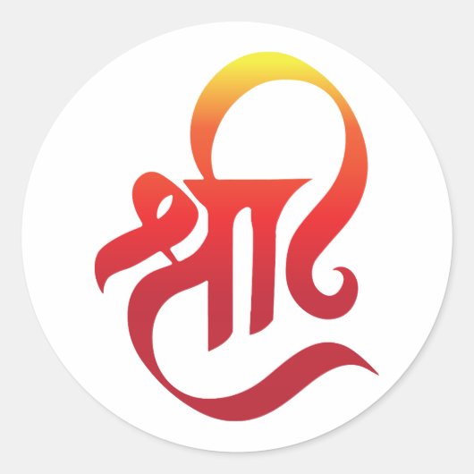 Shree letter ronde sticker (Voorkant)
