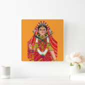 Shree Radha Wall Clock Vierkante Klok (Huis)