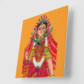 Shree Radha Wall Clock Vierkante Klok (Hoek)