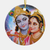 Shree Radhey Krishna Love Keramisch Ornament (Voorkant)