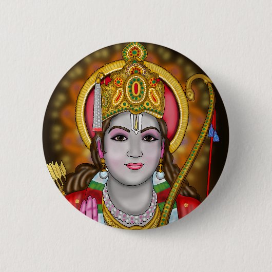 Shree Ram-knop Ronde Button 5,7 Cm (Voorkant)