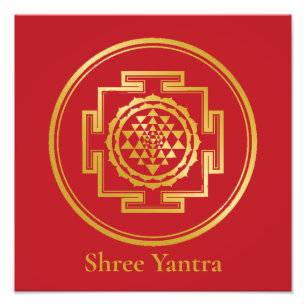 Shree Yantra Auspicious Sacred Geometrical Symbol Foto Afdruk