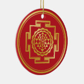 Shree Yantra Auspicious Sacred Geometrical Symbol Keramisch Ornament (Rechts)
