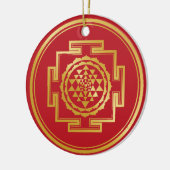 Shree Yantra Auspicious Sacred Geometrical Symbol Keramisch Ornament (Links)