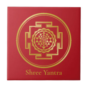 Shree Yantra Auspicious Sacred Geometrical Symbol Tegeltje