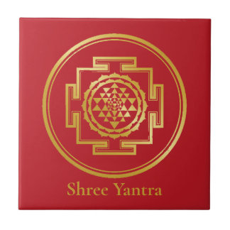 Shree Yantra Auspicious Sacred Geometrical Symbol Tegeltje