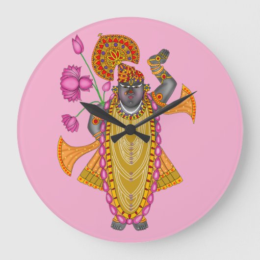 Shreenath Ji Wall Clock Grote Klok (Voorkant)