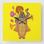 Shreenath Ji Wall Clock Vierkante Klok (Voorkant)