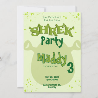 Shrek Inspired Birthday Invitation | Far Far Away Kaart