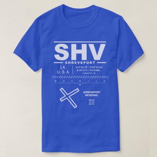 Shreveport Regional Airport SHV T-shirt (Design voorkant)