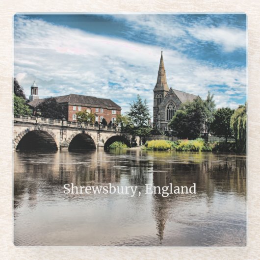 Shrewsbury, Engeland Glazen Onderzetter (Voorkant)