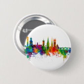 Shrewsbury England Skyline Ronde Button 5,7 Cm (Voorkant /achterkant)