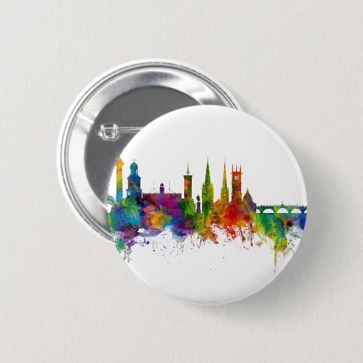Shrewsbury England Skyline Ronde Button 5,7 Cm (Voorkant /achterkant)