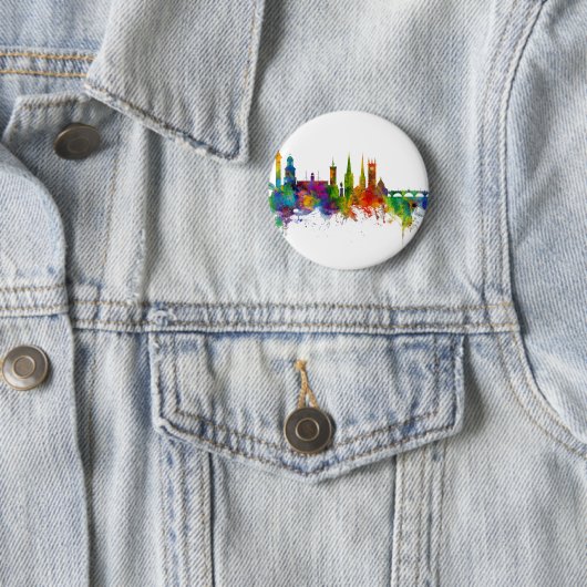 Shrewsbury England Skyline Ronde Button 5,7 Cm (In situ)