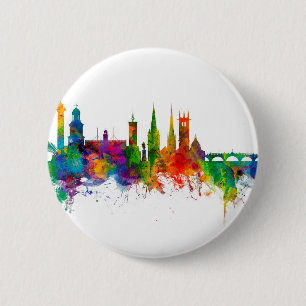 Shrewsbury England Skyline Ronde Button 5,7 Cm