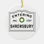 Shrewsbury, MA Holiday Wreath Metal Ornament (Voorkant)