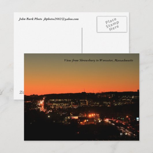 Shrewsbury Worcester Twilight Briefkaart (Voorkant / Achterkant)