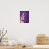 Shreya Paars Fantasy mermaid Poster van Renee (Keuken)