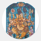 Shri Ganesh Ronde Sticker (Voorkant)