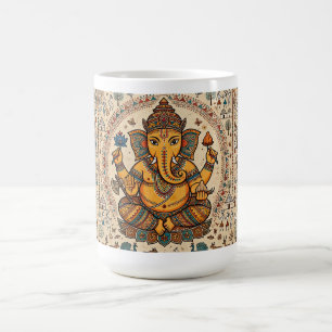 Shri Ganeshaya Namah Warli Kunstposter - Heer Gane Koffiemok