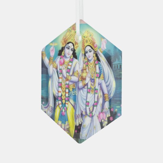 Shri Hari Vishnu Glas Ornament (Voorkant links)