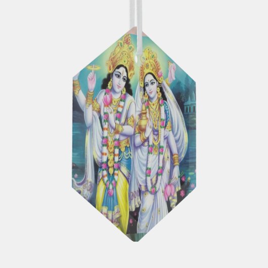 Shri Hari Vishnu Glas Ornament (Voorkant Rechts)