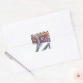 Shri KRISHNA : FLUTE, Peacock Feather, Makhan Vierkante Sticker (Envelop)
