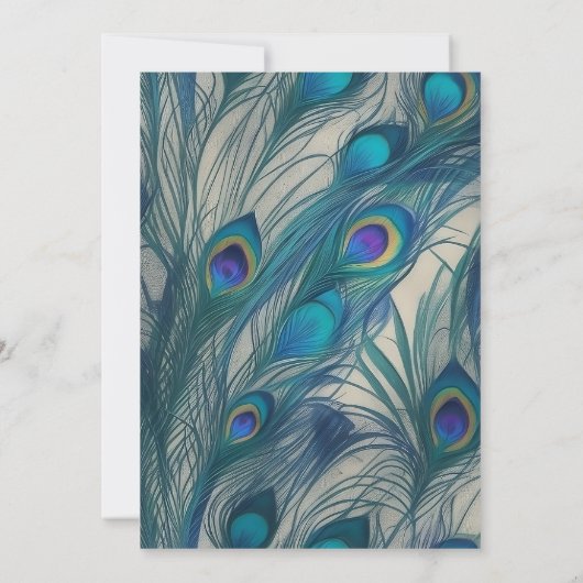 Shri Krishna Janmashtami Peacock Feather Kaart (Achterkant)