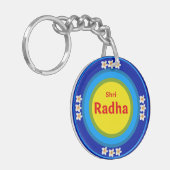 Shri Radha as in Vrindavan English Sleutelhanger (Voorkant Links)