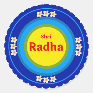 Shri Radha zoals in het Vrindavan Engels Ronde Sticker