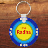 Shri Radha zoals in het Vrindavan Engels Sleutelhanger (Voorkant)