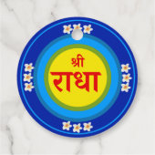 Shri Radha zoals in Vrindavan (Hindi) Bedankjes Labels (Achterkant)