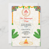 Shri Satyanarayan Pooja Hindoe Indiase stijl bloem Kaart (Voorkant)