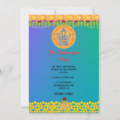 Shri Satyanarayan Pooja Hindoe Indiase stijl bloem Kaart (Voorkant)