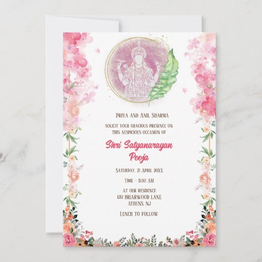 Shri Satyanarayan Pooja Hindu Kaart (Voorkant)