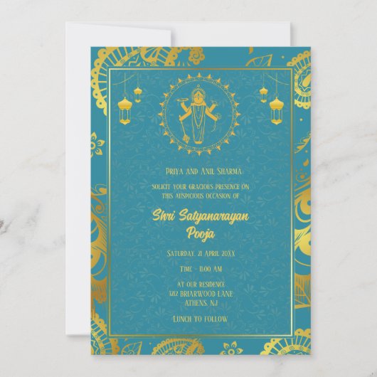 Shri Satyanarayan Pooja Hindu Kaart (Voorkant)