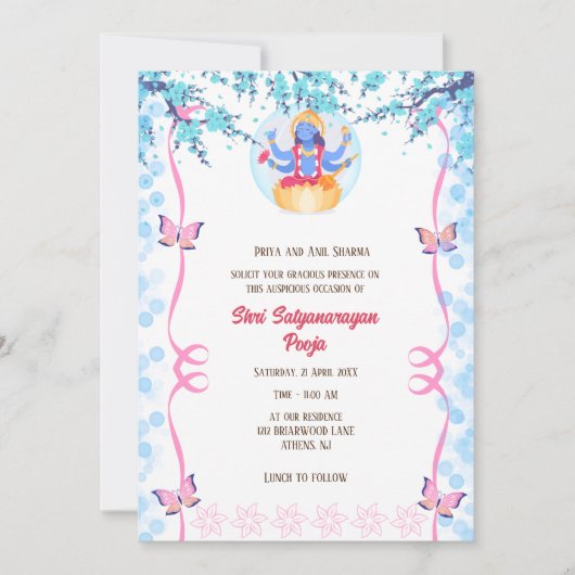 Shri Satyanarayan Pooja Hindu Kaart (Voorkant)