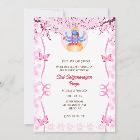 Shri Satyanarayan Pooja Hindu Kaart (Voorkant)