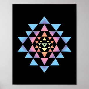 Shri Yantra Buddhism Meditation Sacred Geometry Ze Poster