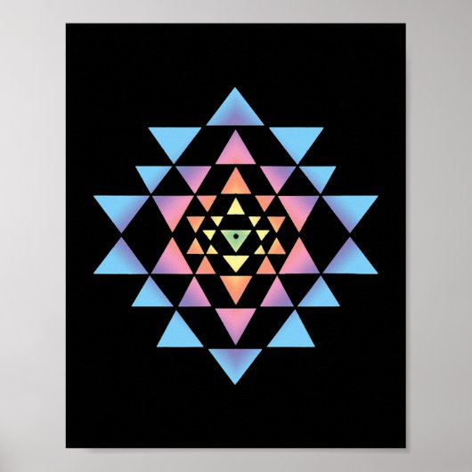 Shri Yantra Buddhism Meditation Sacred Geometry Ze Poster (Voorkant)