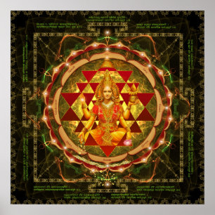 Shri Yantra- Maha Lakshmi Ashtakam- Afstand Poster