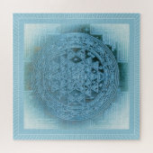 Shri Yantra Mandala:  Aqua Legpuzzel (Horizontaal)