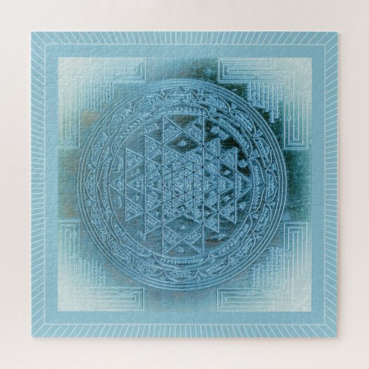 Shri Yantra Mandala:  Aqua Legpuzzel (Horizontaal)