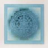 Shri Yantra Mandala:  Aqua Legpuzzel (Verticaal)