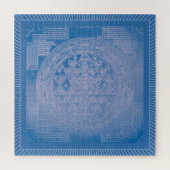 Shri Yantra Mandala: Blauw Legpuzzel (Verticaal)