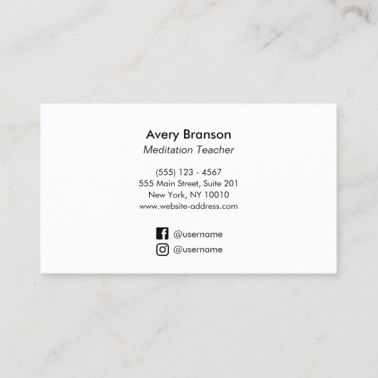 Shri Yantra Meditatie Leraar Visitekaartje (Achterkant)