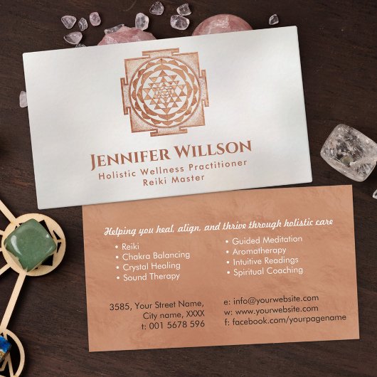 Shri Yantra - Sri Yantra - Shri Chakra - Koper Visitekaartje