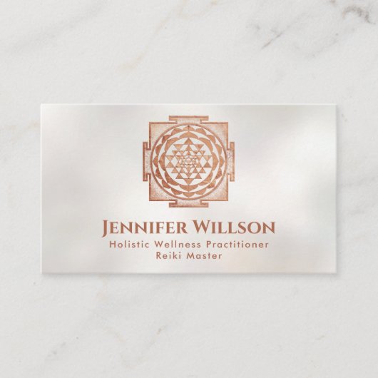 Shri Yantra - Sri Yantra - Shri Chakra - Koper Visitekaartje (Voorkant)